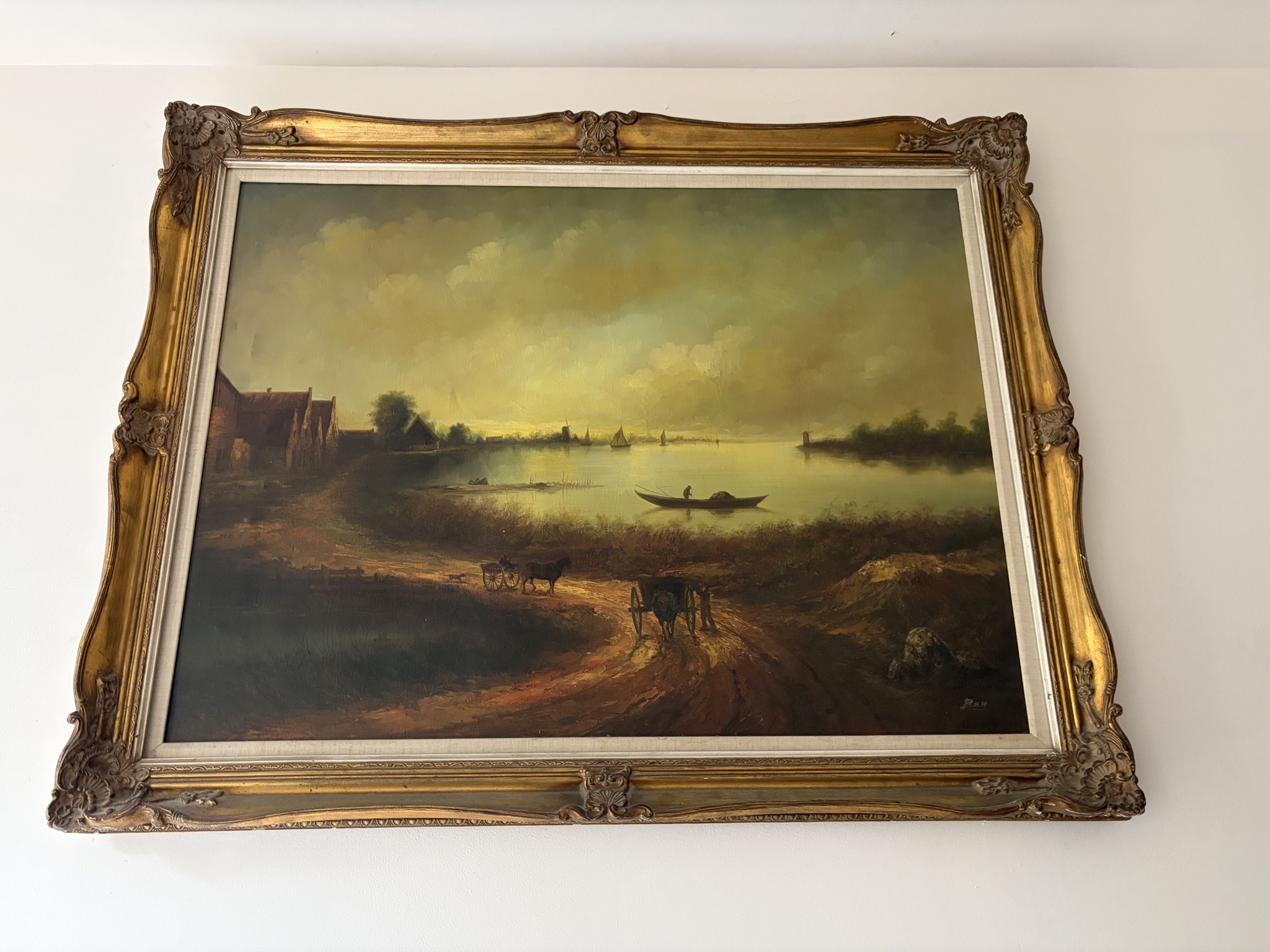 Submitted photo of Oil landscape signed 'P.K.H.'
