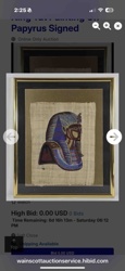 Framed Papyrus Art depicting King Tutankhamun