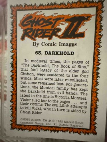 1992 Comic Images Ghost Rider II Trading Card #63: Darkhold