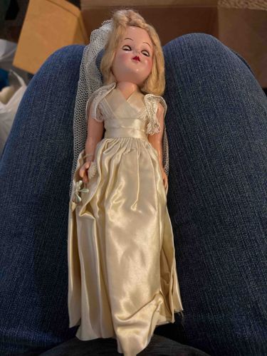 Vintage Bride Doll with Sleep Eyes and Blonde Hair