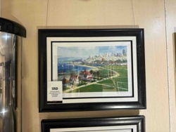 Framed Panoramic Cityscape Print (Likely San Francisco)