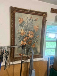 Framed Floral Still Life Painting