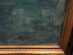 Obscured Oil Painting with Giltwood Frame