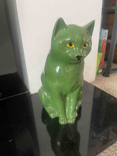 Green Cat Figurine