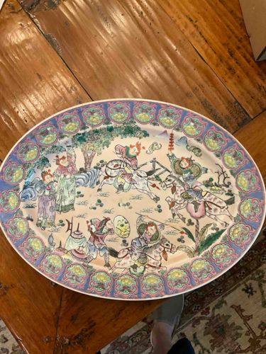 Japanese Imari-Style Porcelain Platter with Equestrian Scene