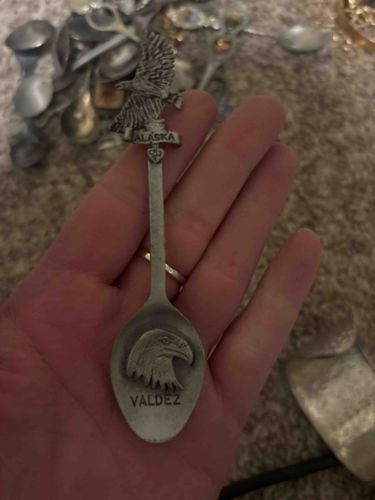 Alaska and Valdez Souvenir Collectible Spoon with Eagle Motif
