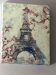 Eiffel Tower and Cherry Blossoms Canvas Art Print