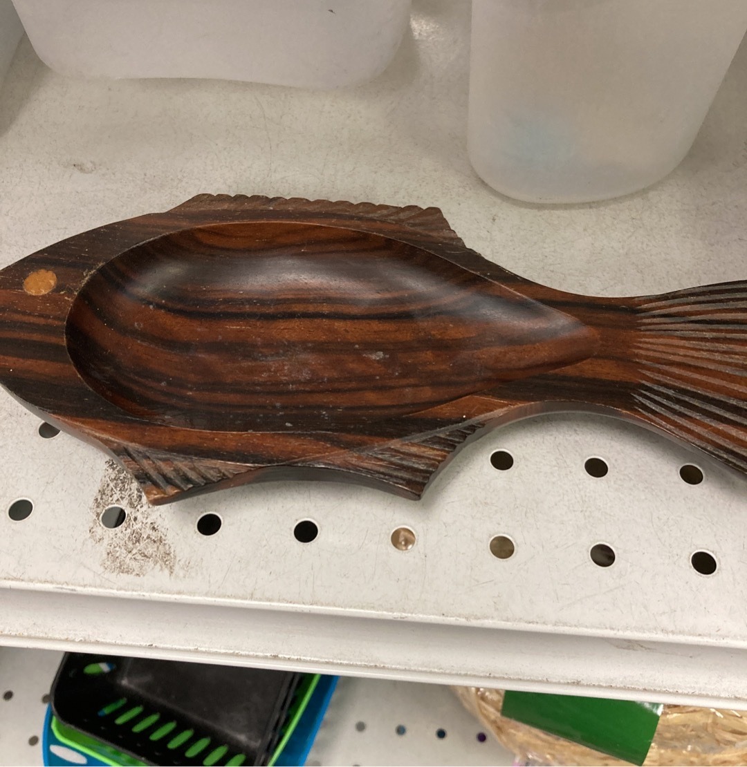 Submitted photo of Carved wooden fish-shaped dish