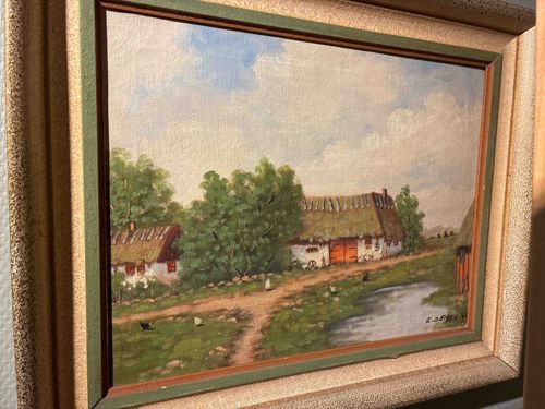 Rural Farmstead Landscape Painting (E. Dahl M)