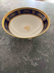 Lobed Porcelain Serving Bowl with Gilt Decoration