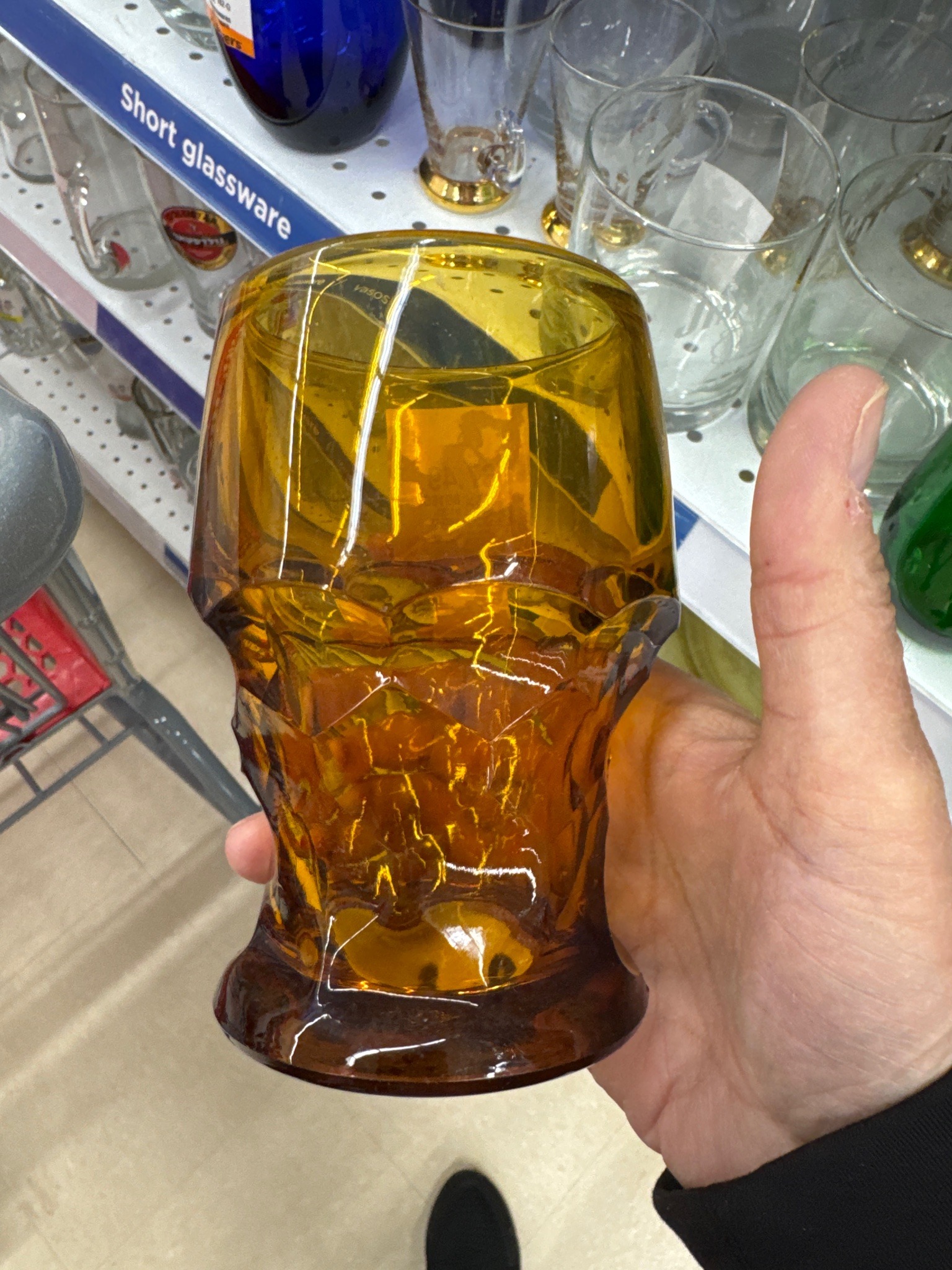 Amber Glass Skull Mug