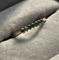 14K Yellow Gold Emerald and Sapphire Band Ring