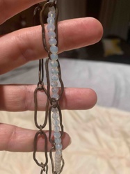 Opalite Beaded and Metal Link Necklace