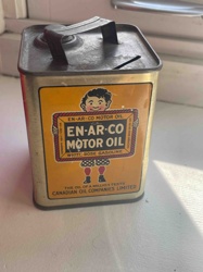 Vintage En-Ar-Co Motor Oil Advertising Tin Bank