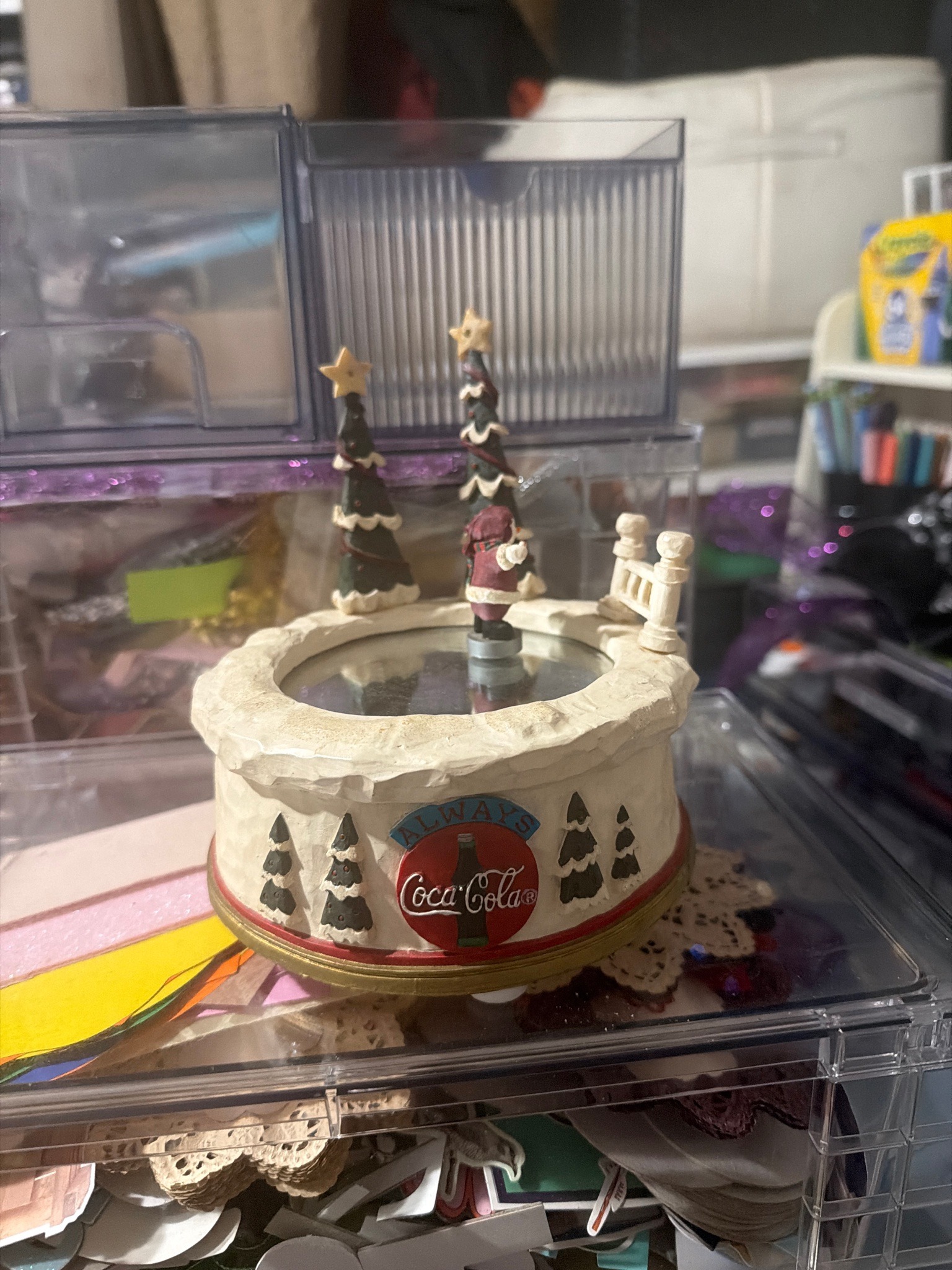 Submitted photo of Coca-Cola Christmas musical snow globe figurine (not authenticated)