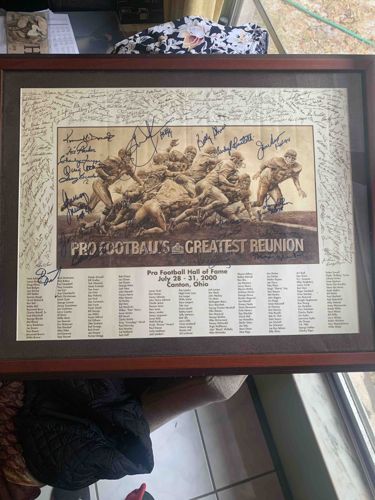 Framed 2000 Pro Football Hall of Fame ‘Greatest Reunion’ Multi-Signed Commemorative Poster