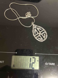 Rhinestone Teardrop Pendant Necklace with Snake Chain