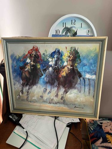 Dynamic Horse and Rider Abstract Painting