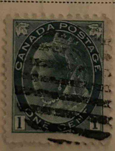 Canadian 1 Cent Victoria Postage Stamp