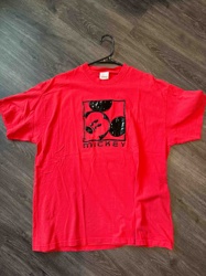 Vintage Red Mickey Mouse Screen-Printed T-Shirt