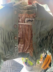 CHIA Women's Suede Fringe Jacket