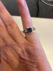 Holly Style Mark Knipes 14K Yellow Gold Ring with Purple Oval Tanzanite and Diamond Accents