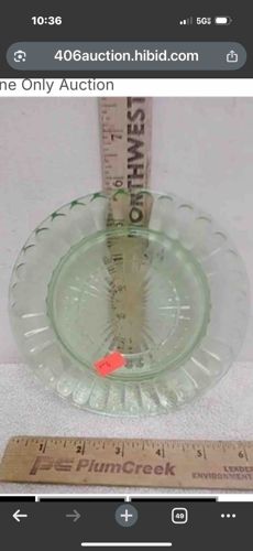 Uranium Glass Scalloped Plate/Shallow Bowl
