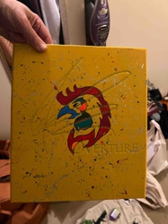 Stylized Rooster Head Painting 'Overture'
