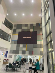 Large Format LED Display Integrated into Wall Art