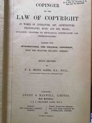 Copinger on the Law of Copyright, Sixth Edition, 1927