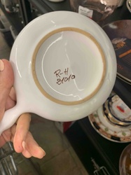White Ceramic Handled Saucer