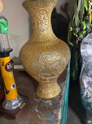 Ornate Golden Embossed Baluster Vase
