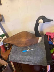 Carved Wooden Canada Goose Decoy/Sculpture