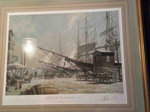 Framed Print: 'The New York Port of South Street in 1818'