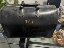 Vintage Leather Doctor's Bag with Monogram