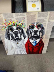 Dog Wedding Portrait Canvas Art