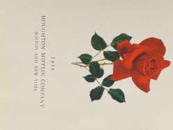 Vintage Houghton Mifflin Company Botanical Rose Print, 1938