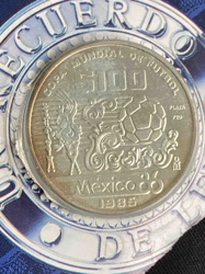 Mexico 1985 FIFA World Cup 100 Pesos Silver Commemorative Coin