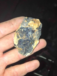 Raw Mineral Specimen (Ochre and Dark Mineral)