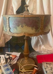 Rainaud Frosted Reverse Painted 5-Panel Table Lamp