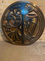 Art Deco Style Metal Wall Sculpture / Plaque