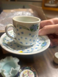 Miniature Floral Demitasse Cup and Saucer Set