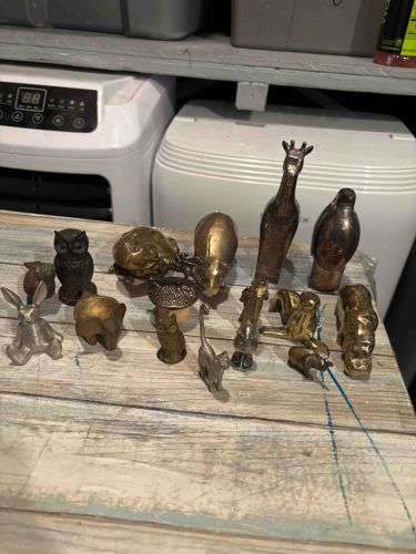Collection of Vintage Brass and Metal Animal Figurines