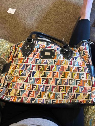 Multi-Color Fendi 'Zucca' Pattern Shoulder Bag