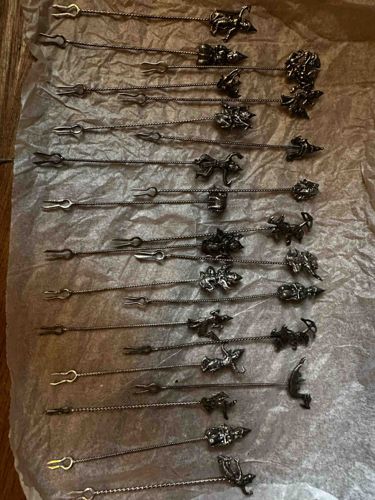 Collection of Vintage Thai Sterling Silver Cocktail or Hors d'oeuvre Picks