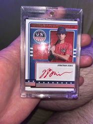 Jonathan Dobis Autographed Relic Baseball Trading Card