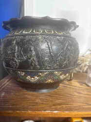 Japanese Bronze and Cloisonné Planter or Brazier