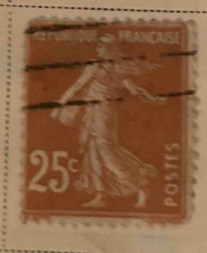 French Postes Sower Stamp, 25 Centimes