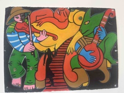 Bo Breguet Acrylic Painting - Musical Figures