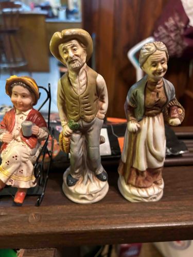 Three Ceramic Figural Statuettes of Elderly Individuals